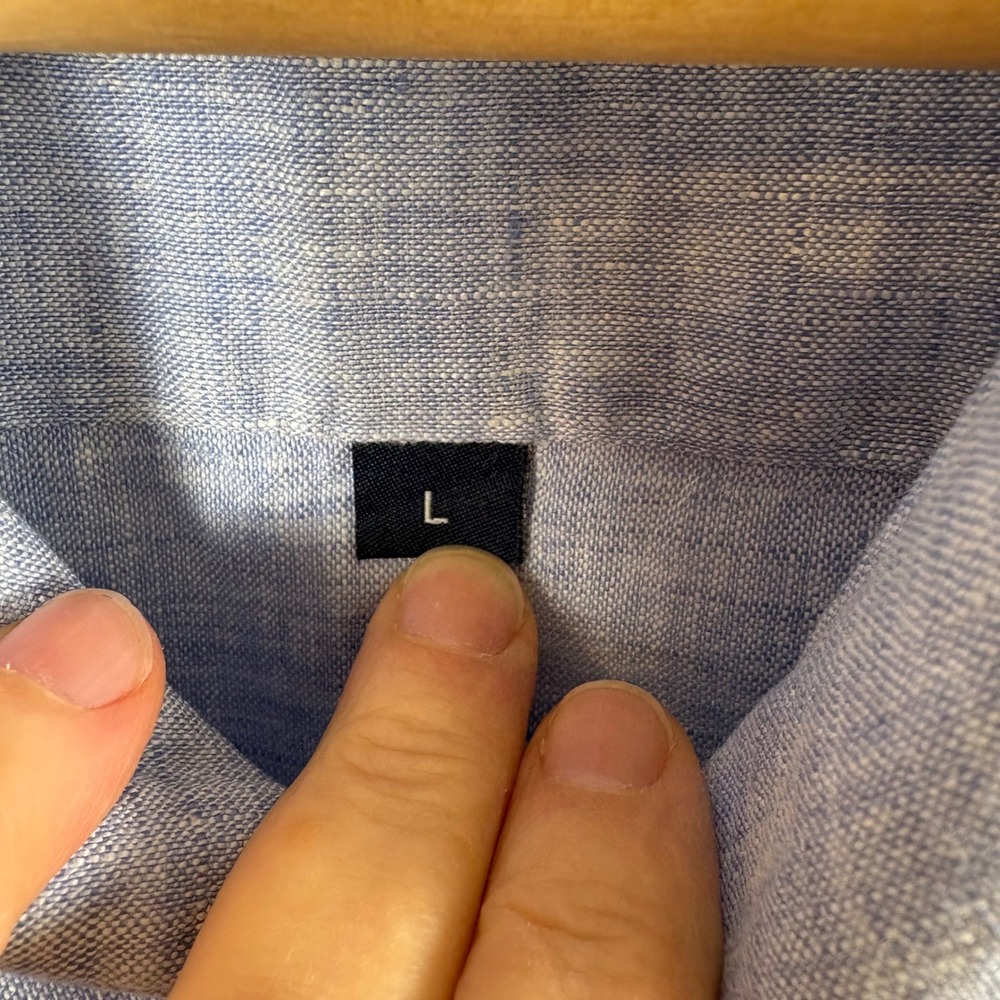 Bullington Linen Shirt Men's L Blue Short-Sleeve Button-Up Coastal Summer Resort - Picture 3 of 8